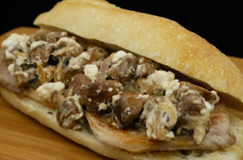 probokka_bocadillo de lomo, champiñones y queso feta